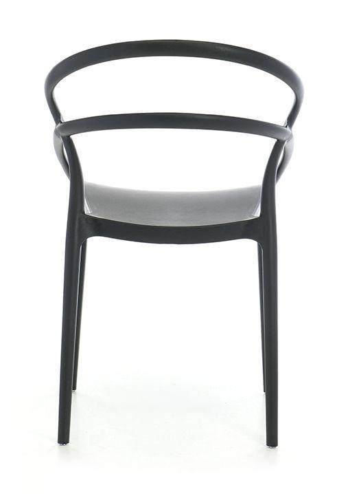 Ergonomic simple design black plastic chair stackable