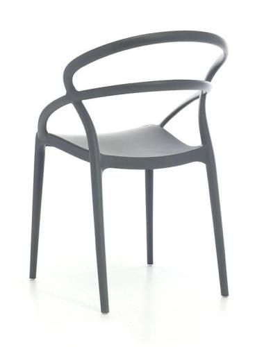 Ergonomic simple design grey plastic chair stackable