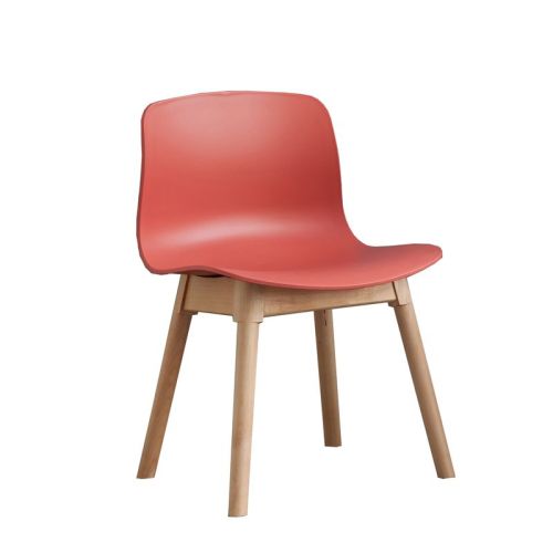 Red designer pp dining chair with solid wood legs