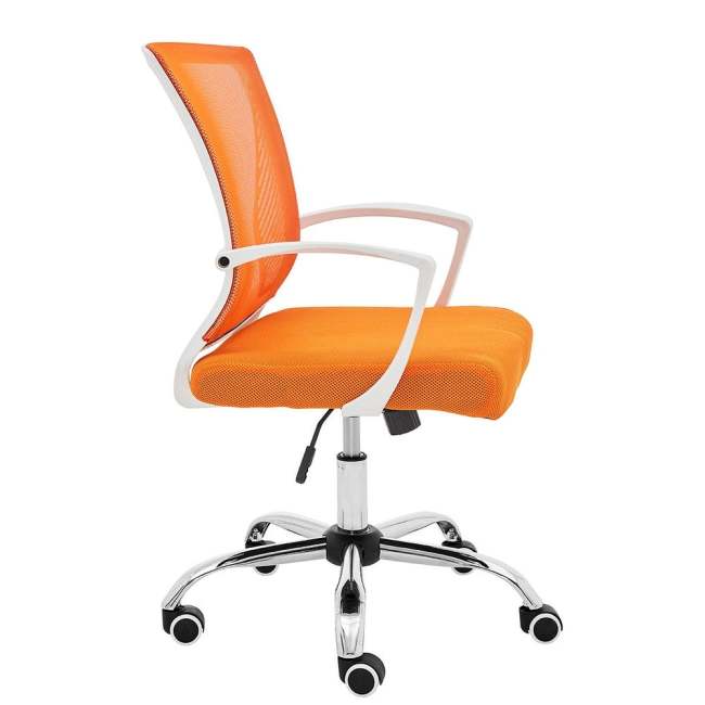 Ergonomic Mesh Mid Back Office Chair, Orange/White