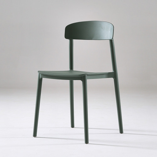 Dark green durable plastic stacking chair