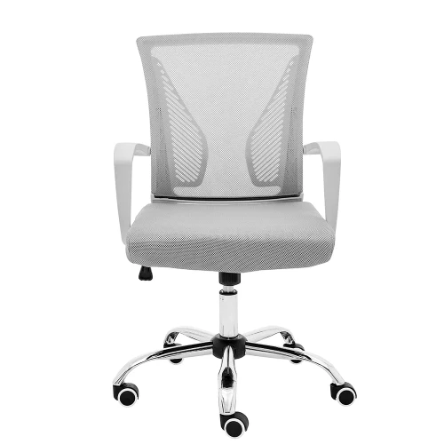 Mid-Back Office Task Chair Ergonomic Back Supporting Mesh Back Desk Chair (White/Grey)