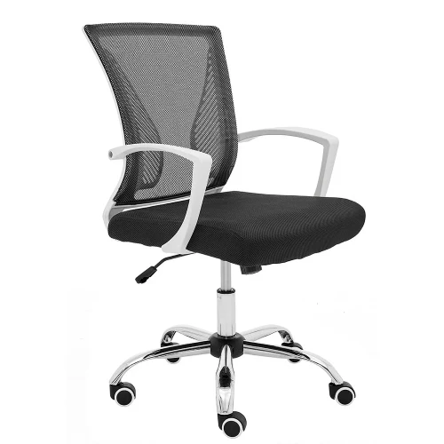 Ergonomic Mesh Mid Back Office Chair, White & Black