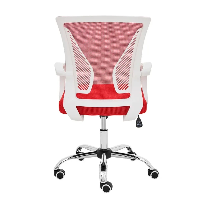 Mid back mesh office computer chair,red and white