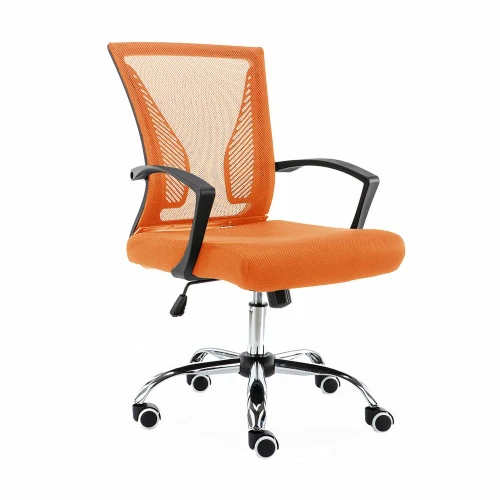 Mid back mesh office computer chair,orange and black