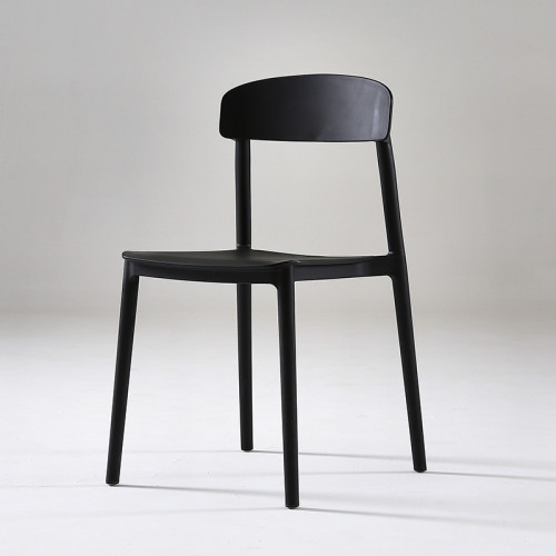 Black durable plastic stacking chair