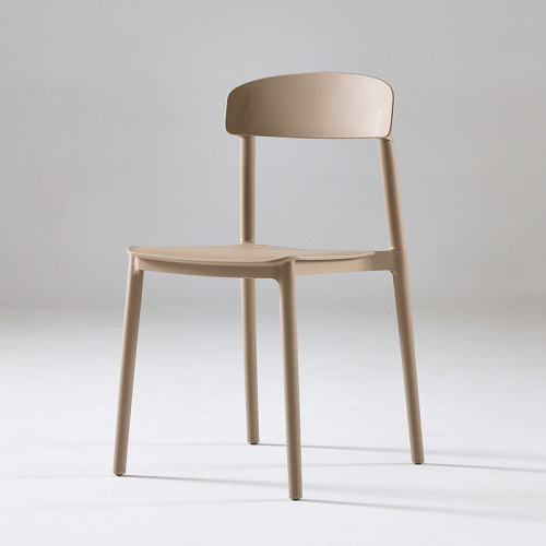 Taupe durable plastic stacking chair