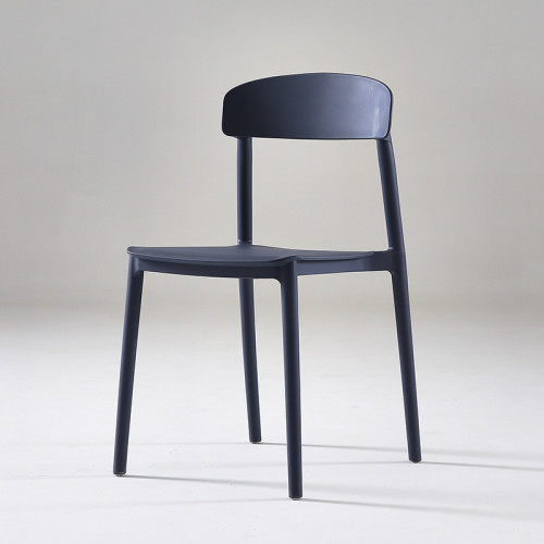 Dark blue durable plastic stacking chair
