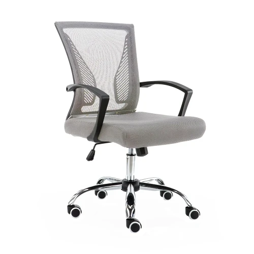 Mid Back Office Task Chair Ergonomic Back Supporting Mesh Back Desk Chair (Black/Gray)