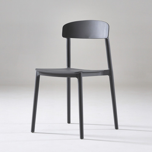 Dark grey durable plastic stacking chair