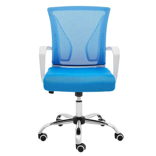 Ergonomic Design Breathable Mesh Modern Mid Back Office Desk Chair with Lumbar Support,White & Blue