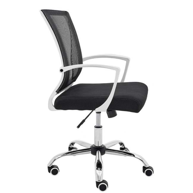 Ergonomic Mesh Mid Back Office Chair, White & Black