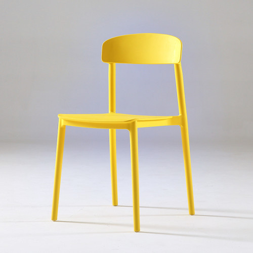 Yellow durable plastic stacking chair