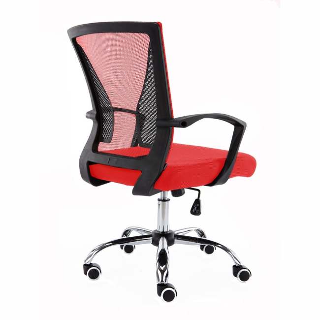 Mid back mesh office computer chair,red and black