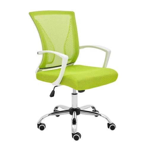 Ergonomic Mesh Mid Back Office Chair, White & Lime