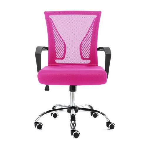 Mid-Back Office Chair - Black/Pink