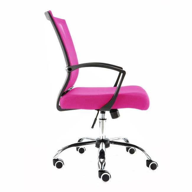 Mid-Back Office Chair - Black/Pink