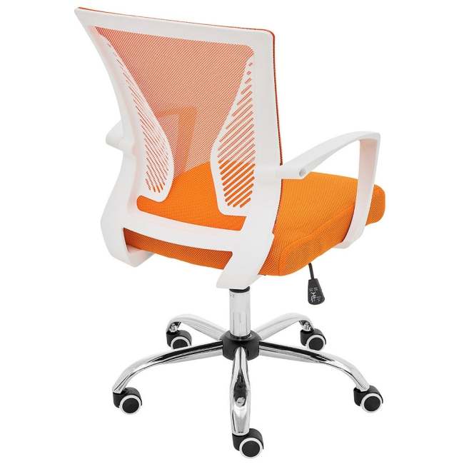 Ergonomic Mesh Mid Back Office Chair, Orange/White