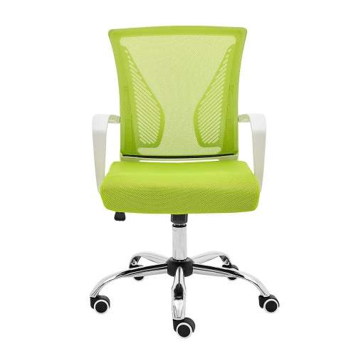 Ergonomic Mesh Mid Back Office Chair, White & Lime