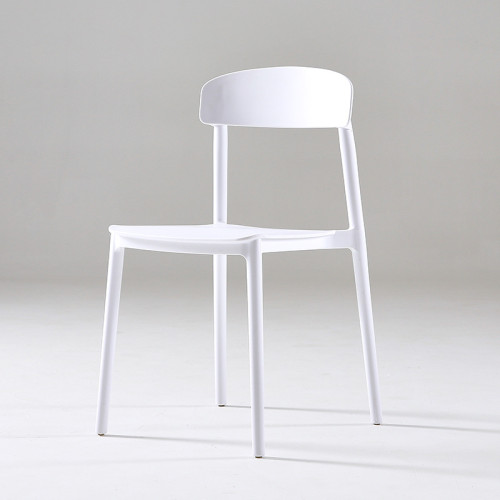 White durable plastic stacking chair