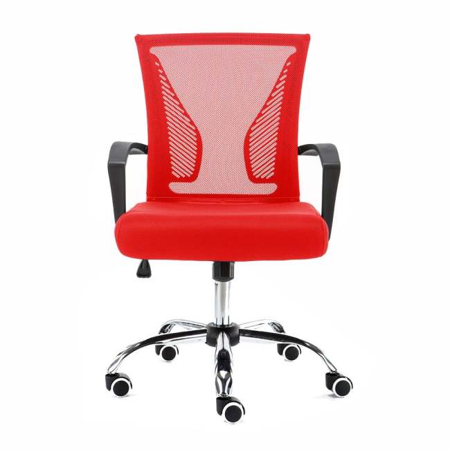 Mid back mesh office computer chair,red and black