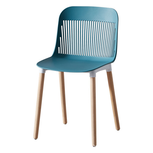 New design plastic chair with wood legs