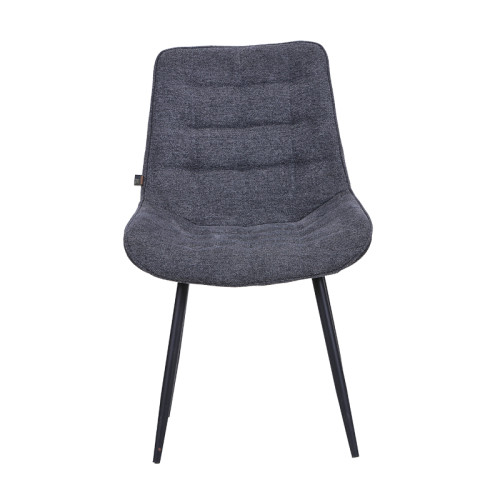 Modern dark grey tufted fabric dining chair