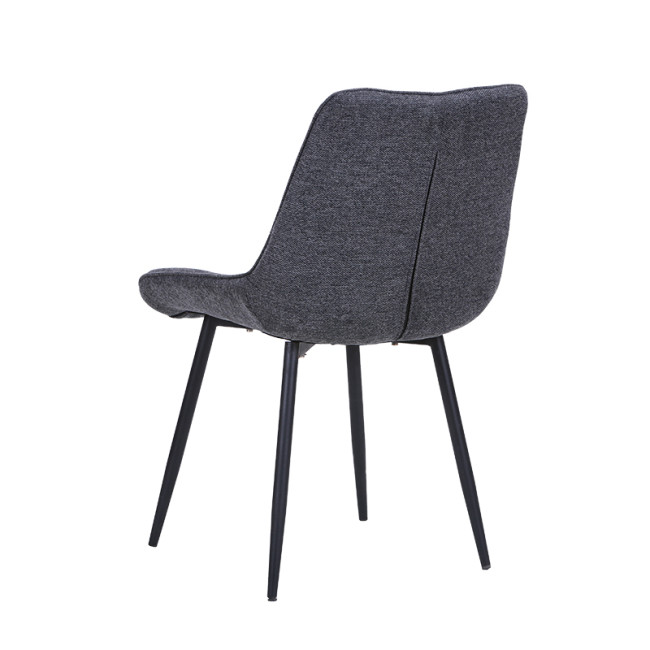 Modern dark grey tufted fabric dining chair