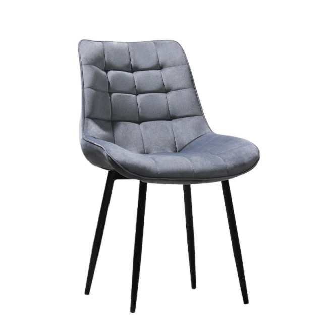 Wholesale cheap grey tufted velevt dining chair with metal legs