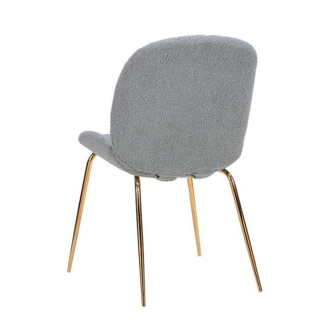 Dark grey boucle fabric beetle dining chair