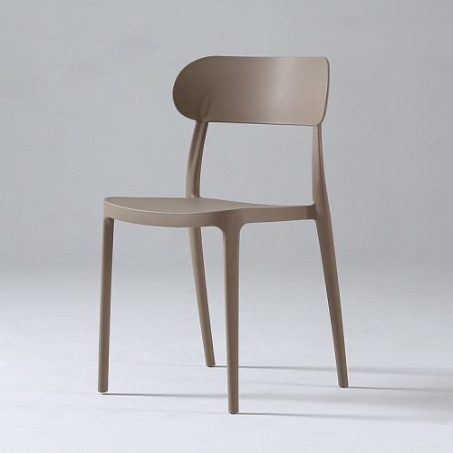 Taupe stackable plastic chair armless
