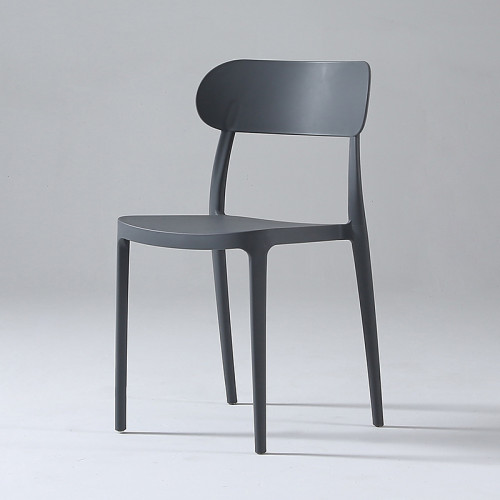 Gray stackable plastic chair armless