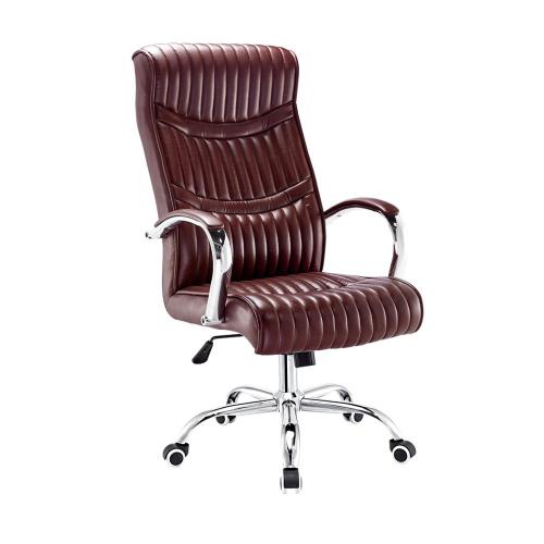Heavy duty brown leather boss office chair computer task chair