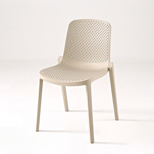 Taupe plastic dining chair hollow out