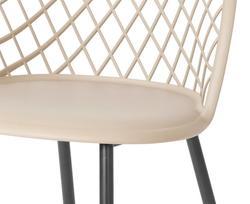 Hollow out plastic chair with black metal legs