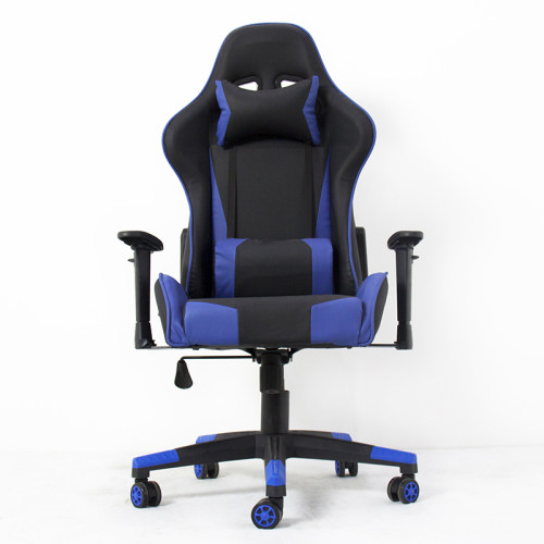 Game chair ergonomic computer chair with fully reclining back and sliding foot pedals, soft high back, ergonomic, rotating