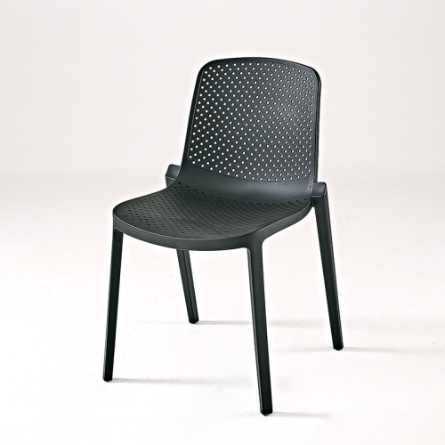 Black plastic dining chair hollow out
