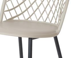 Hollow out plastic chair with black metal legs