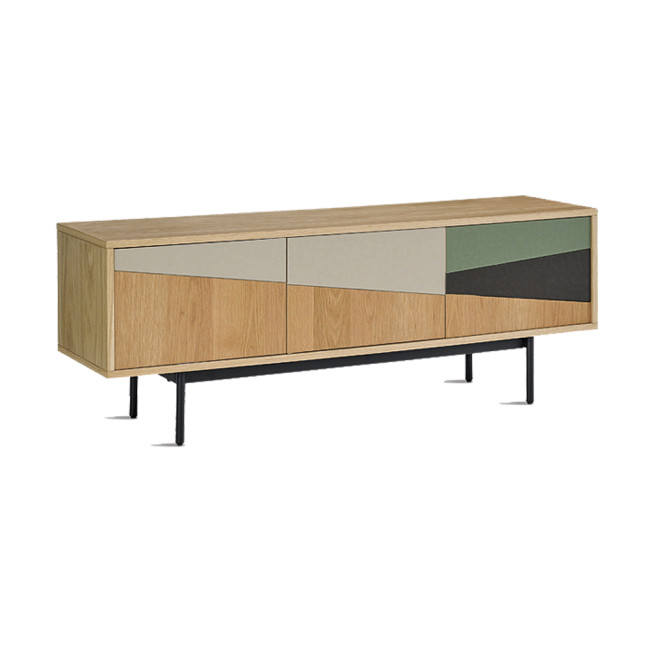 new design sideboard  mdf board with oak veneer oak legs wooden cabinet