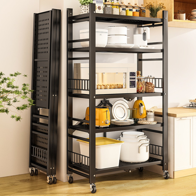 Adjustable multifunctional removable board extendable fold space saving stainless steel shelves kitchen storage rack