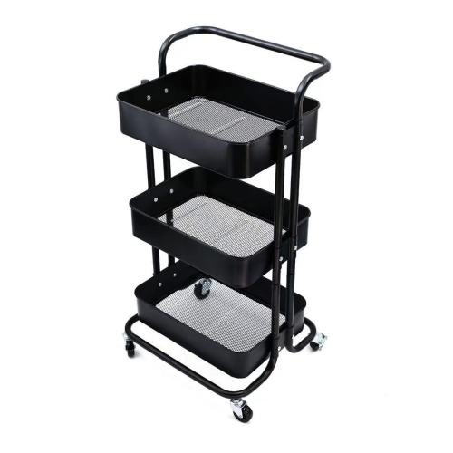 Space saving kitchen accessories assemble type foldable slide metal kitchen storage racks trolley organizer
