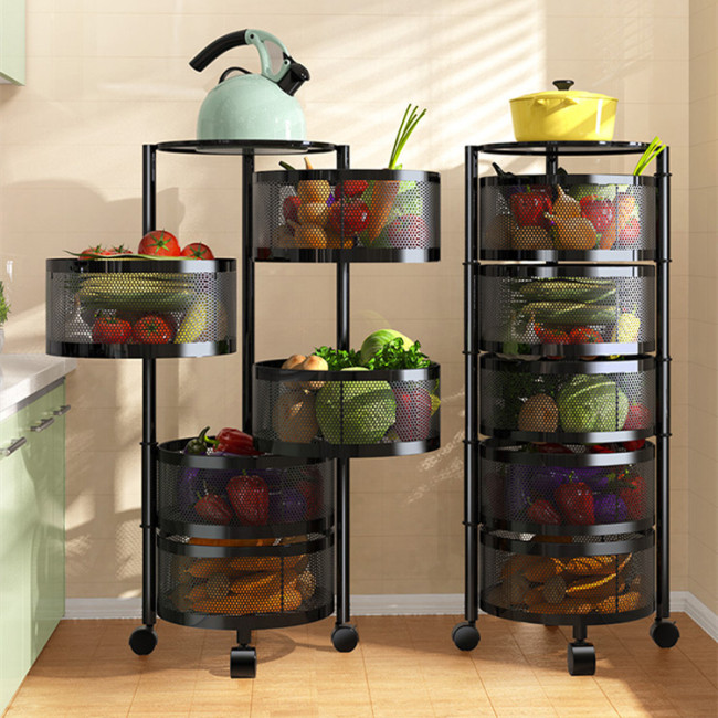 Foldable Kitchen 3 Layers Metal Storage Rack Magic Organizer Trolley Household Bathroom 3 Tier Storage Cart