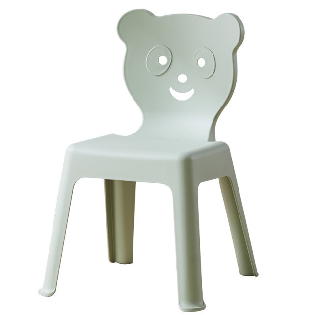 Light green plastic bear-shaped backrest children's chair