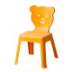 Orange plastic bear-shaped backrest children's chair