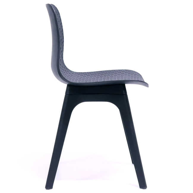 Designer black plastic dining chair