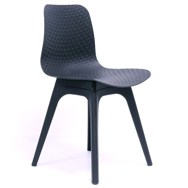 Designer black plastic dining chair