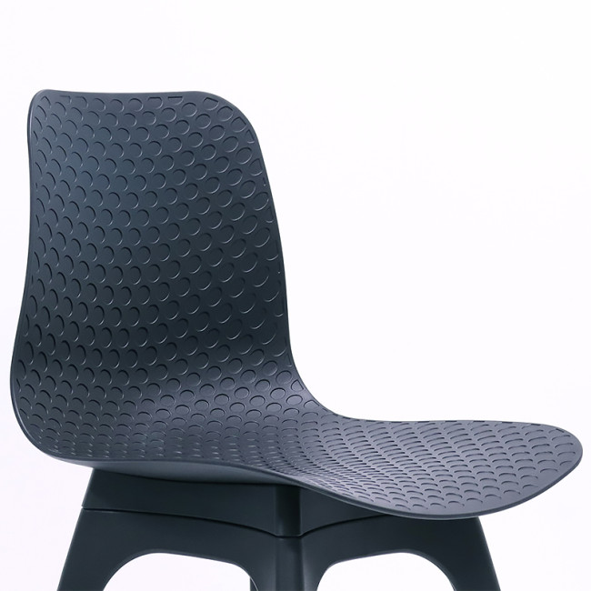 Designer black plastic dining chair