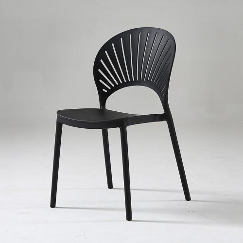 Sleek durable black plastic chair