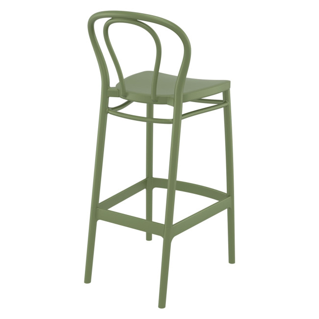 Classic design green kitchen counter height bar stool with footrest