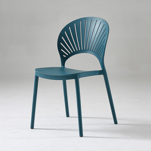 Sleek durable dark blue plastic chair